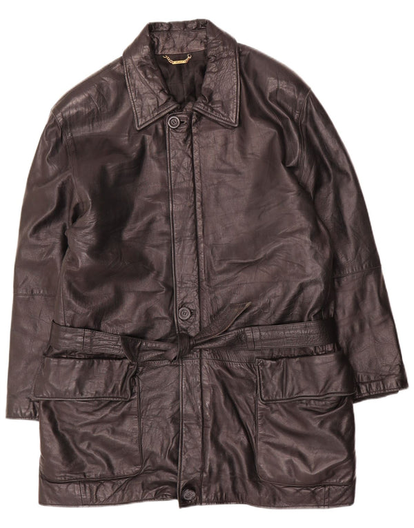 Casaco de couro masculino Michel IT 48 médio preto