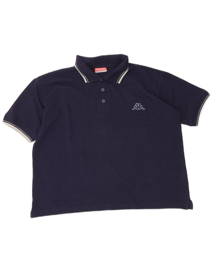 Camisa polo masculina Kappa pequena algodão azul marinho
