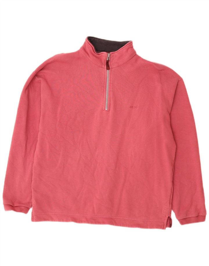 Musto moletom masculino com zíper e gola alta de algodão rosa pequeno