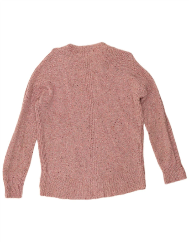 Suéter feminino JOHN LEWIS com gola redonda Reino Unido 12 médio rosa manchado