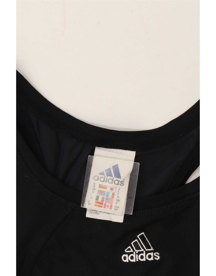 Adidas Womens Crop Vest Top UK 10 Pequeno Preto Poliamida