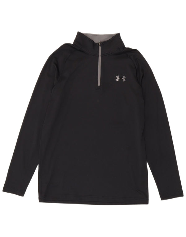 Under Armour Masculino Heat Gear Zip Neck Pulôver Treino Top Pequeno Preto