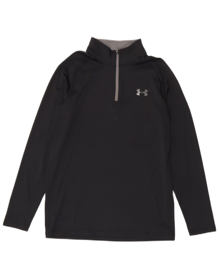 Under Armour Masculino Heat Gear Zip Neck Pulôver Treino Top Pequeno Preto