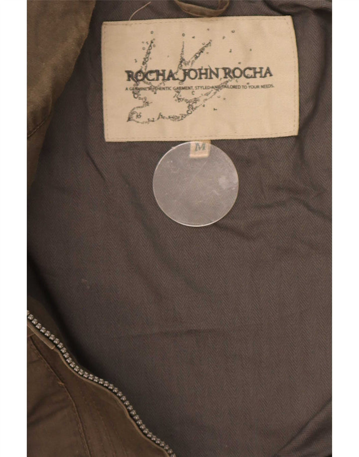 Jaqueta utilitária masculina John Rocha Reino Unido 38 algodão cáqui médio