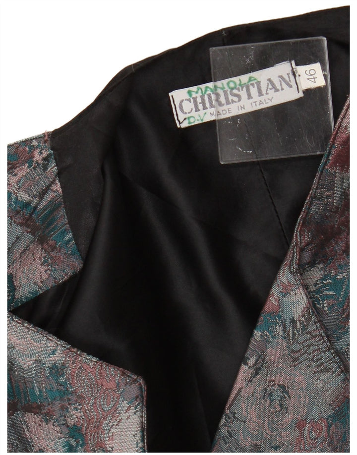 Colete feminino cristão IT 46 grande multicolorido manchado
