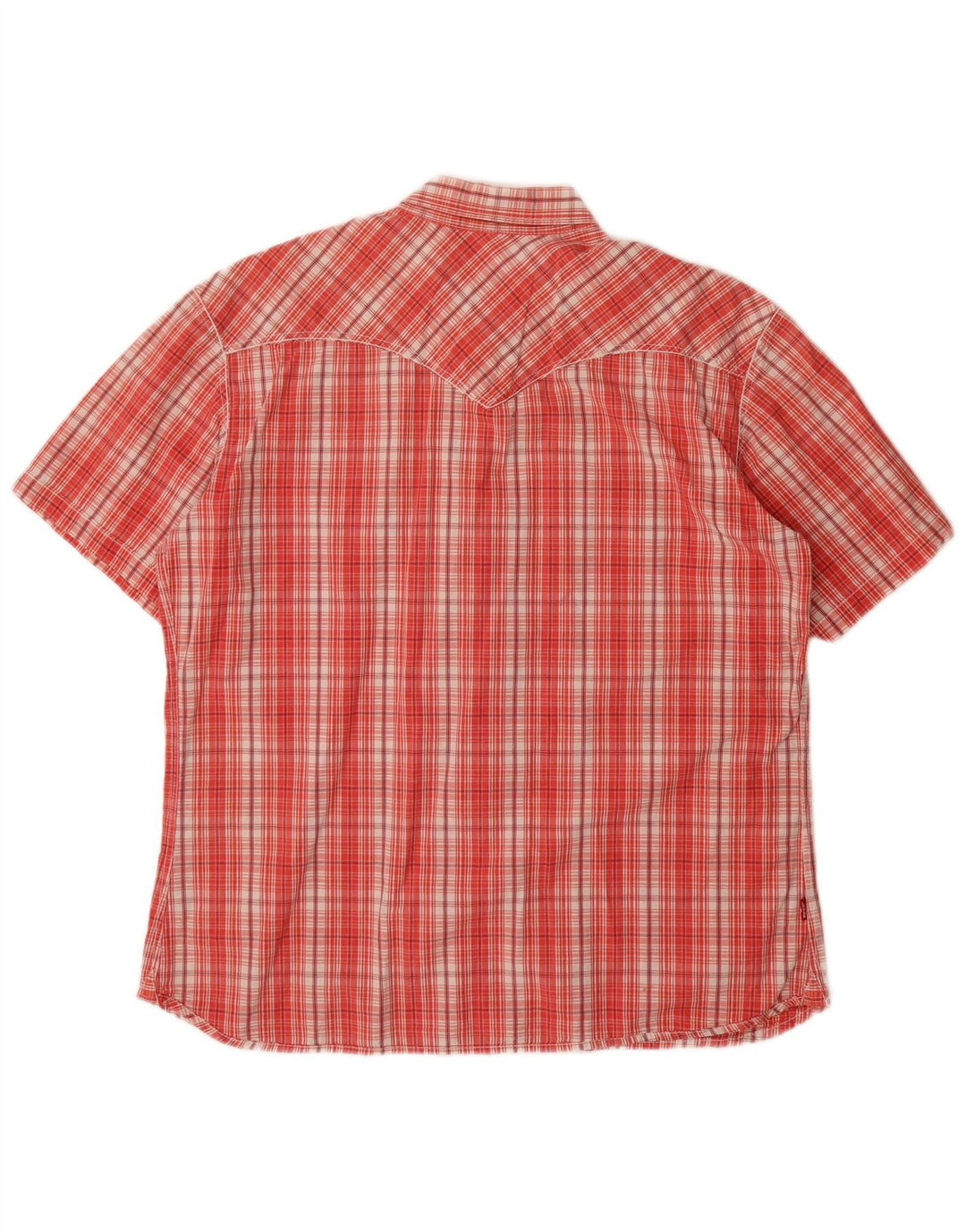 Camisa masculina de manga curta LEVI'S XL de algodão xadrez vermelho