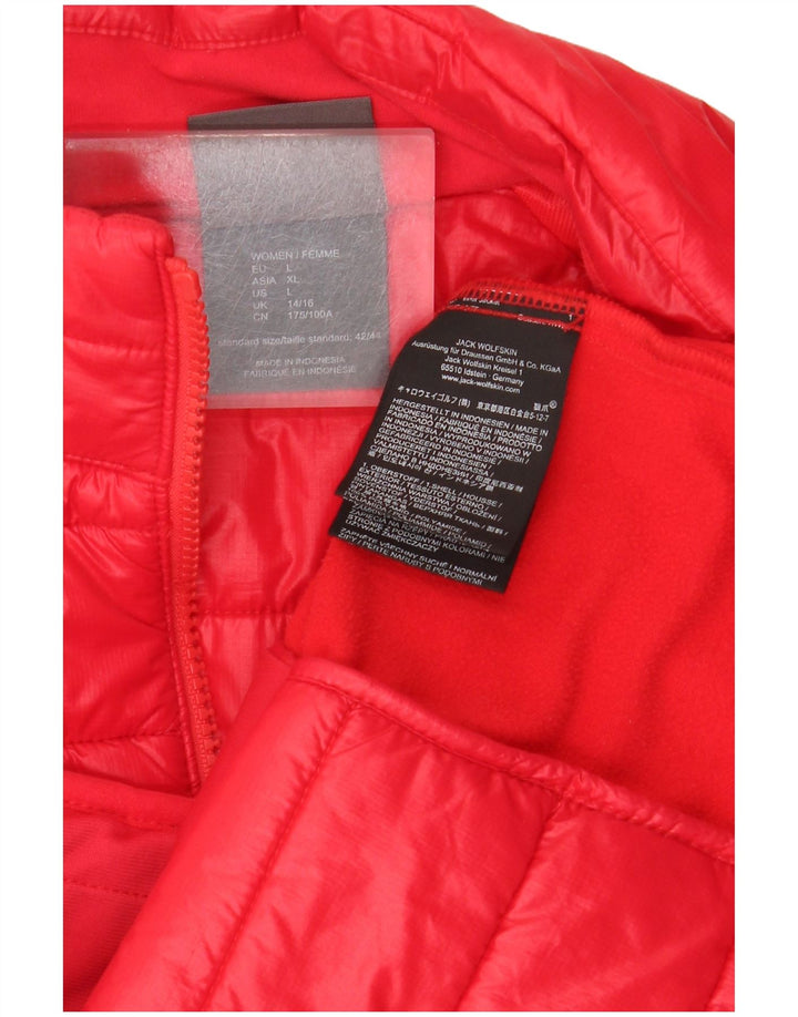 Jaqueta de treino feminina Jack Wolfskin Reino Unido 16 grande poliamida vermelha