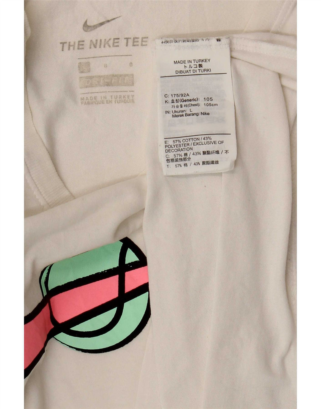 Camiseta gráfica masculina Nike grande algodão branco