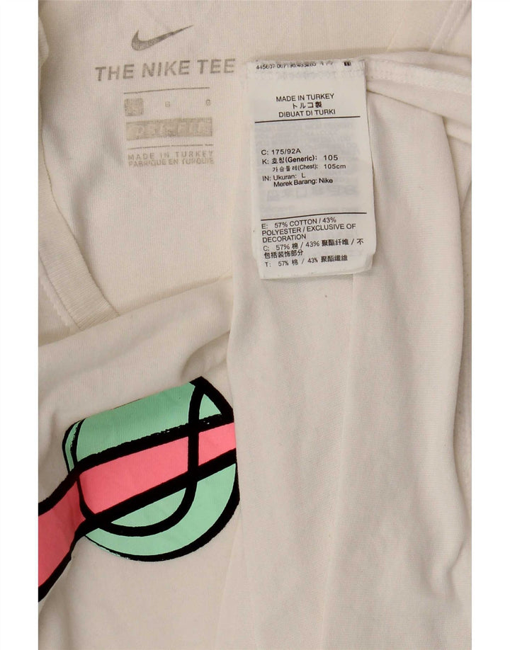 Camiseta gráfica masculina Nike grande algodão branco