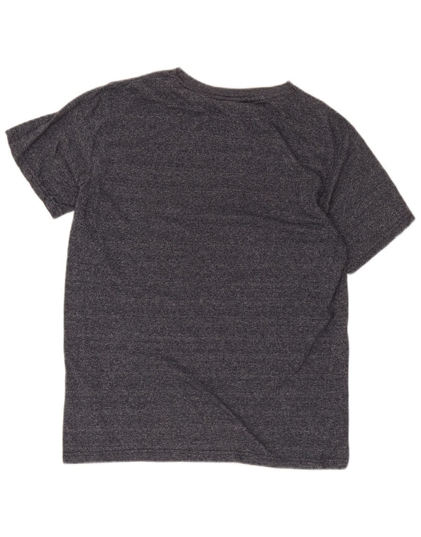Camiseta masculina Ellesse com estampa gráfica de algodão manchado cinza médio