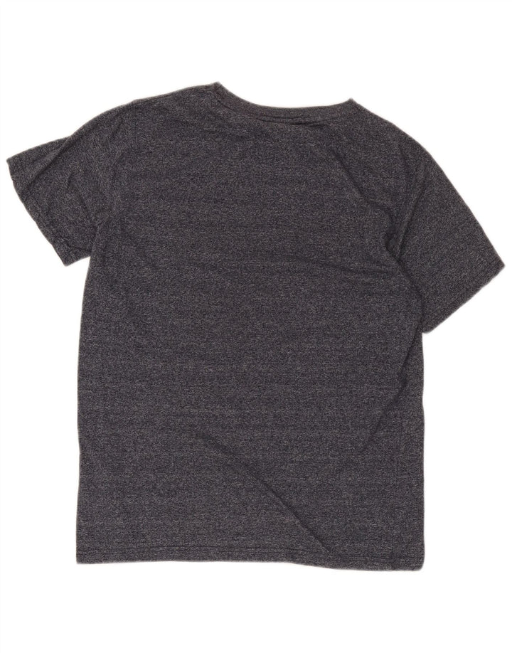 Camiseta masculina Ellesse com estampa gráfica de algodão manchado cinza médio