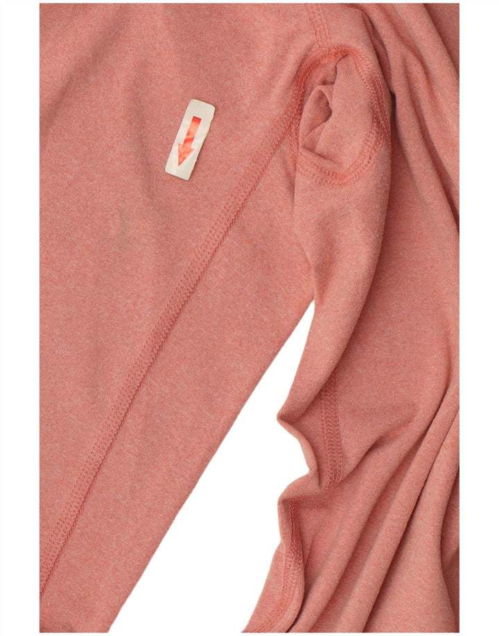 Nike Womens Dri Fit Zip Neck Pullover Treino Top Reino Unido 10 Pequeno Rosa