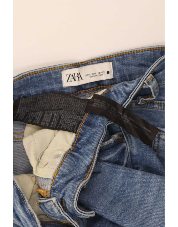 Zara Jeans feminino queimado EU 38 pequeno W28 L32 algodão azul