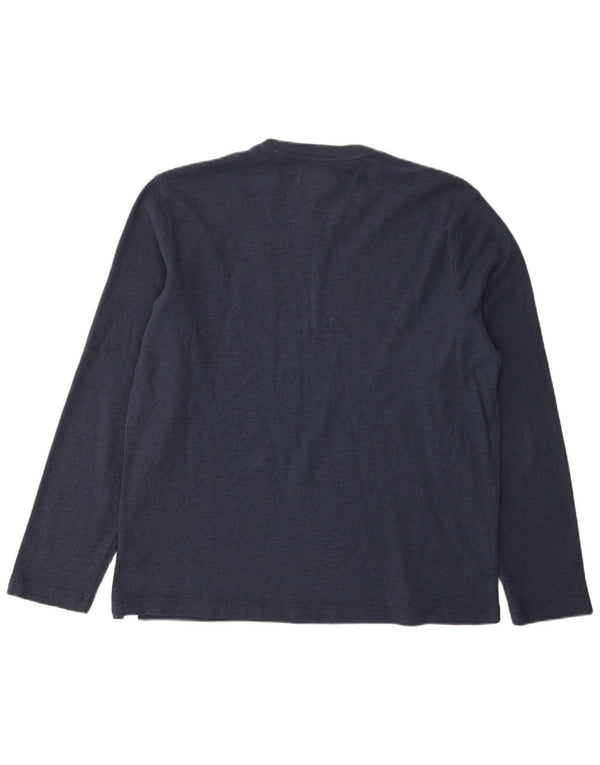 Tommy Hilfiger Mens Top Manga Longa XL Azul Marinho Algodão