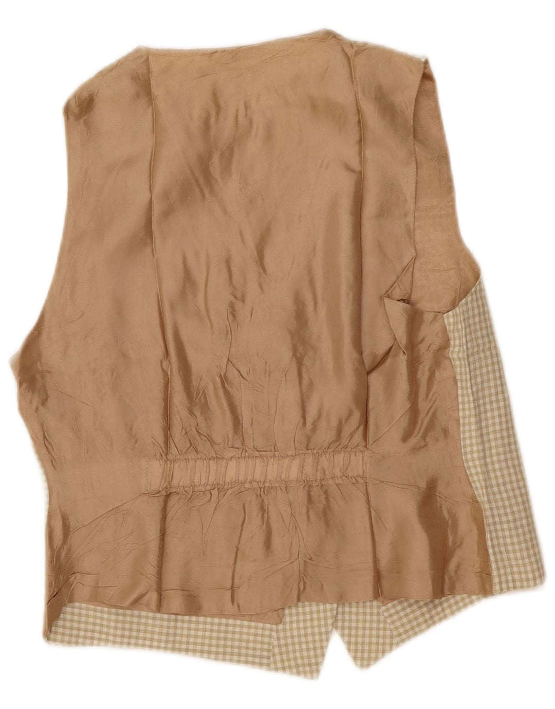 Colete feminino vintage UK 12 médio bege guingão