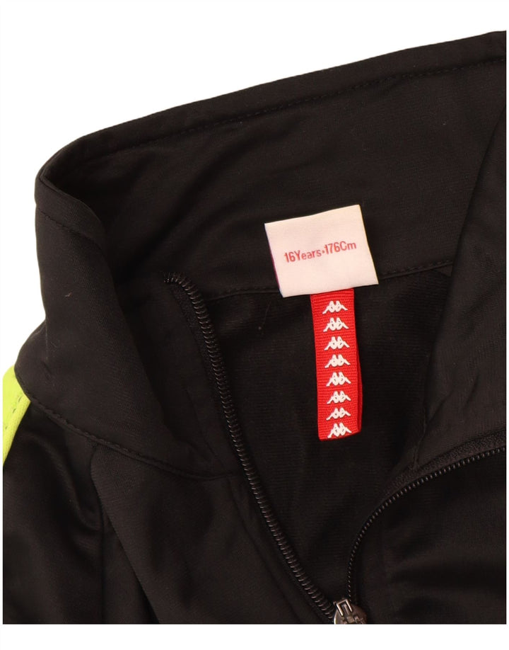 Jaqueta KAPPA Boys Graphic Tracksuit 15-16 Anos Preto Colorblock