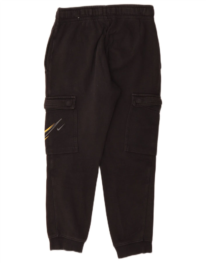 NIKE Boys Graphic Cargo Tracksuit Trousers Joggers 8-9 Years Small Black