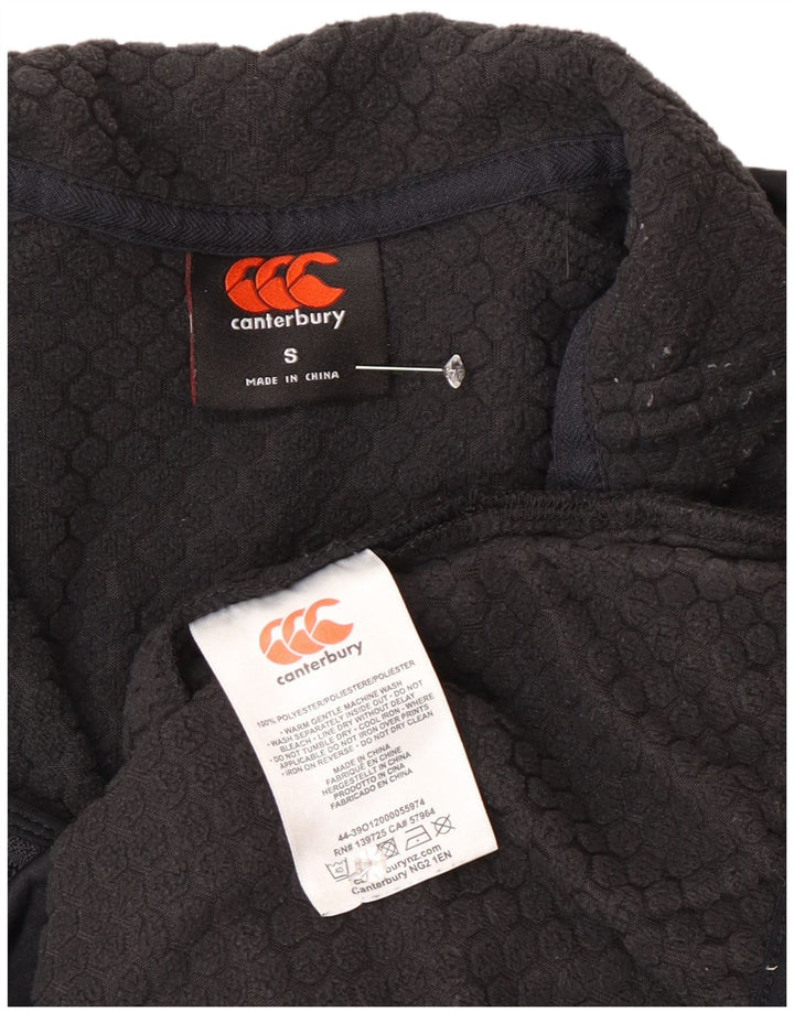 Suéter masculino Canterbury com zíper e gola em poliéster preto pequeno