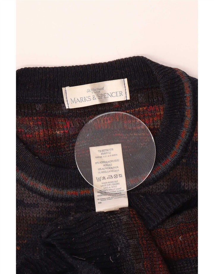 Suéter masculino Marks & Spencer com gola canoa grande multicolorido