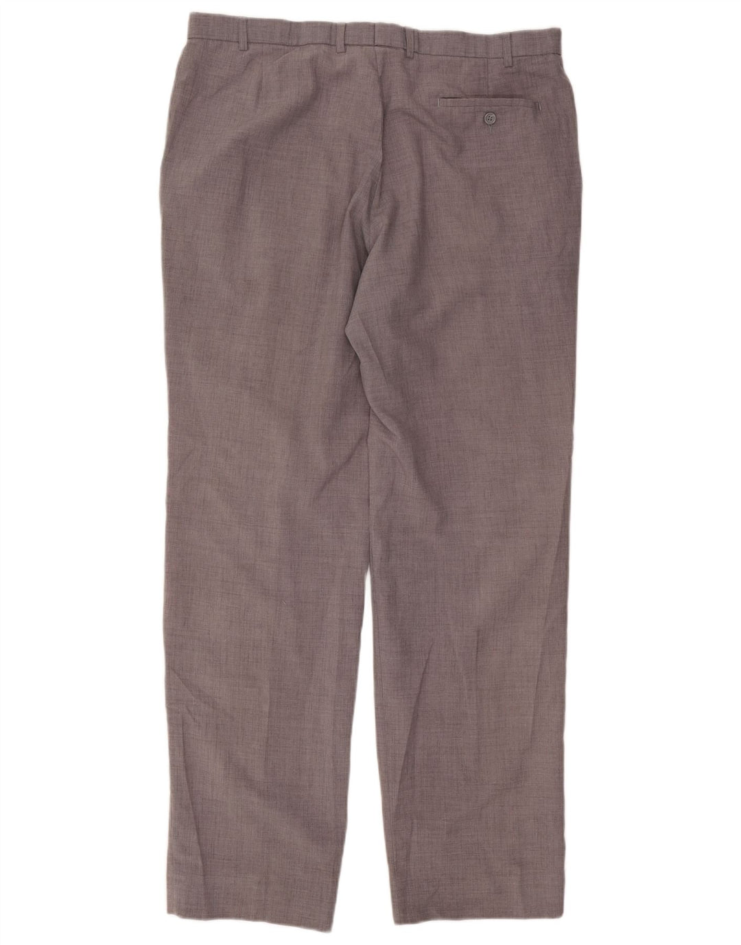 Calça masculina de terno reto Marks & Spencer W40 L35 poliéster cinza