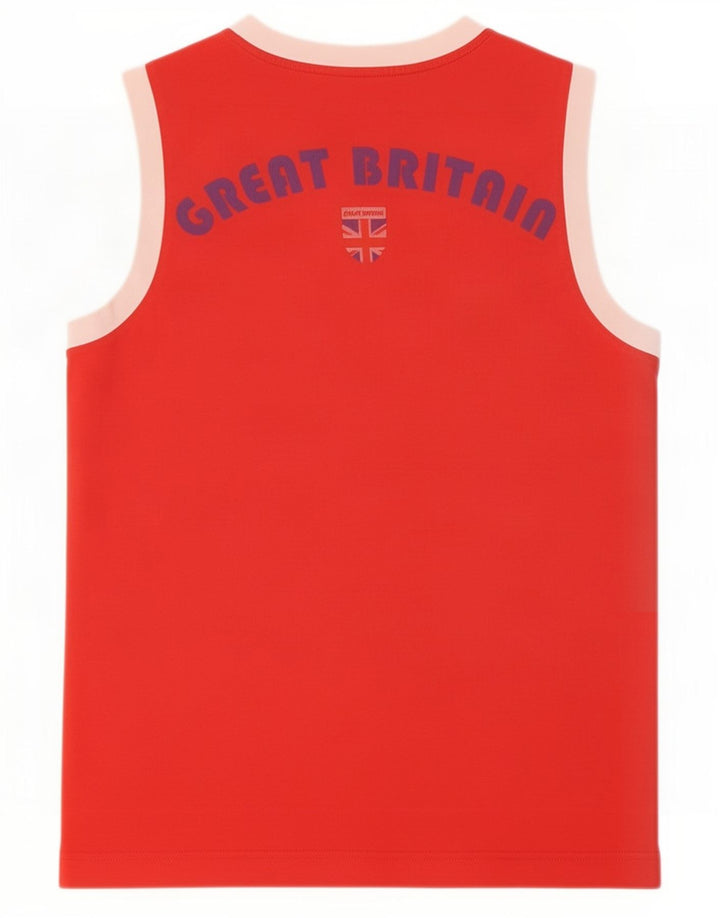 Puma masculino gráfico colete top médio vermelho colorblock