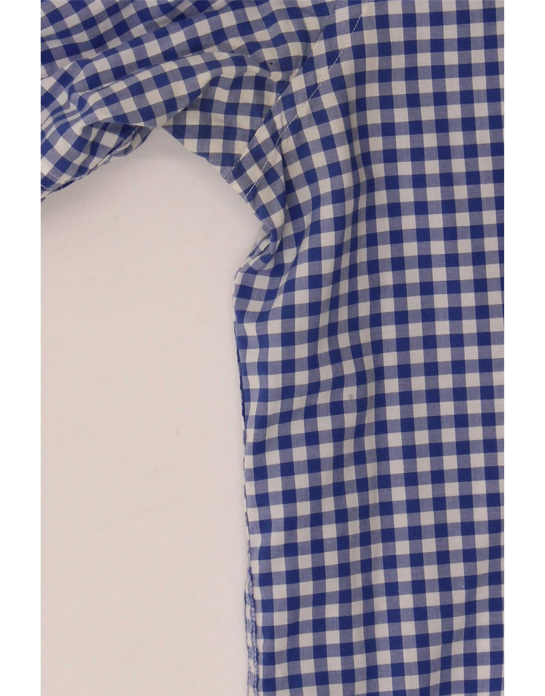 Camisa masculina de manga curta Gant tamanho 39/40 15 3/4 algodão guingão azul médio
