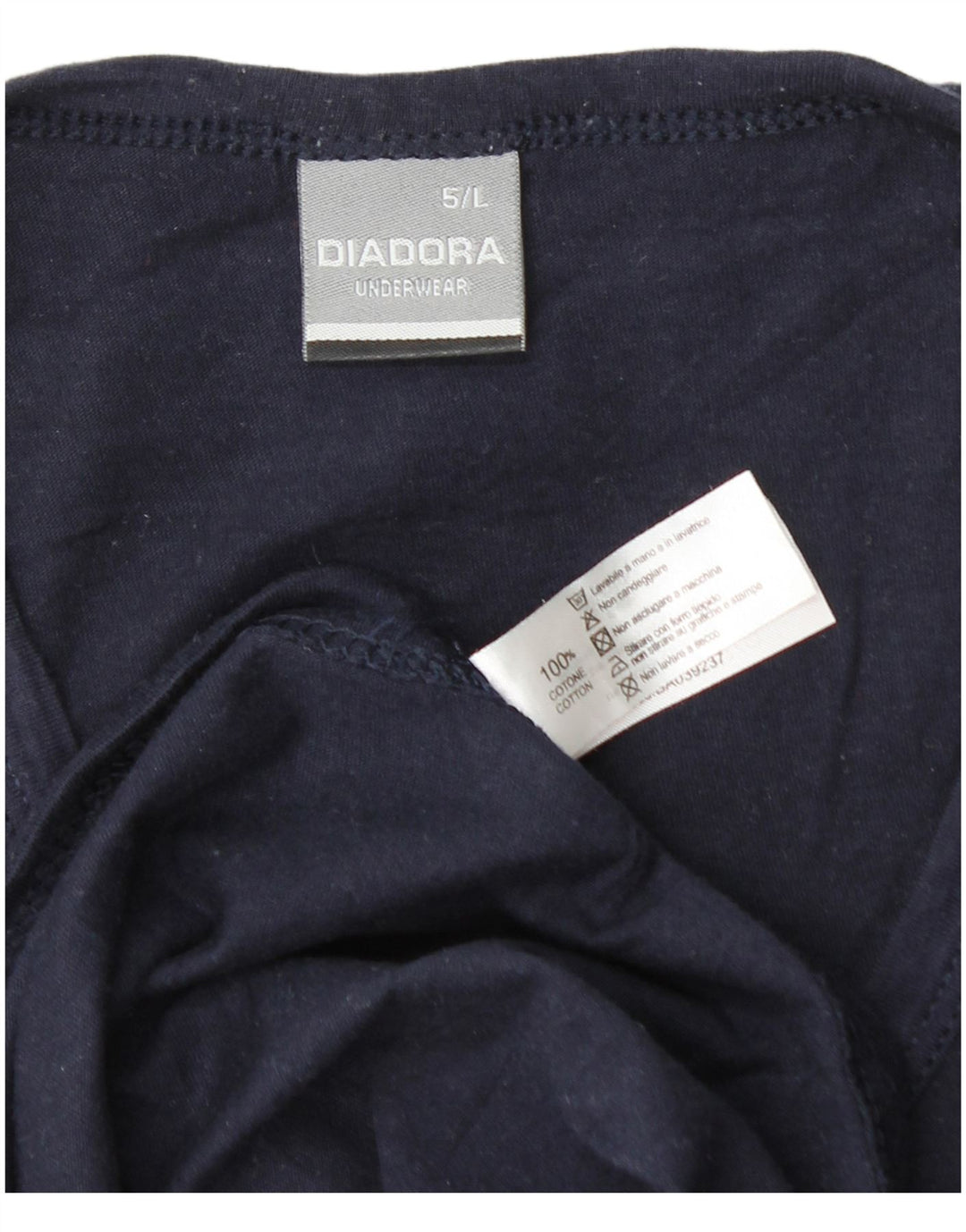 Camiseta masculina Diadora Top grande algodão azul marinho