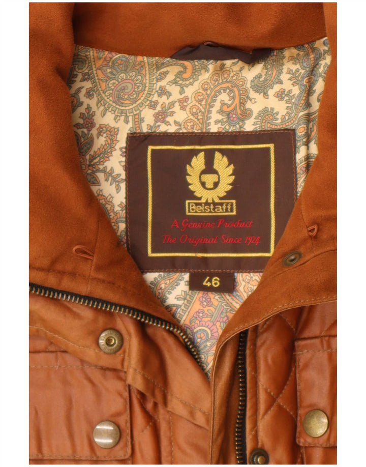 Jaqueta feminina Belstaff de algodão encerado acolchoado IT 46 grande algodão bege