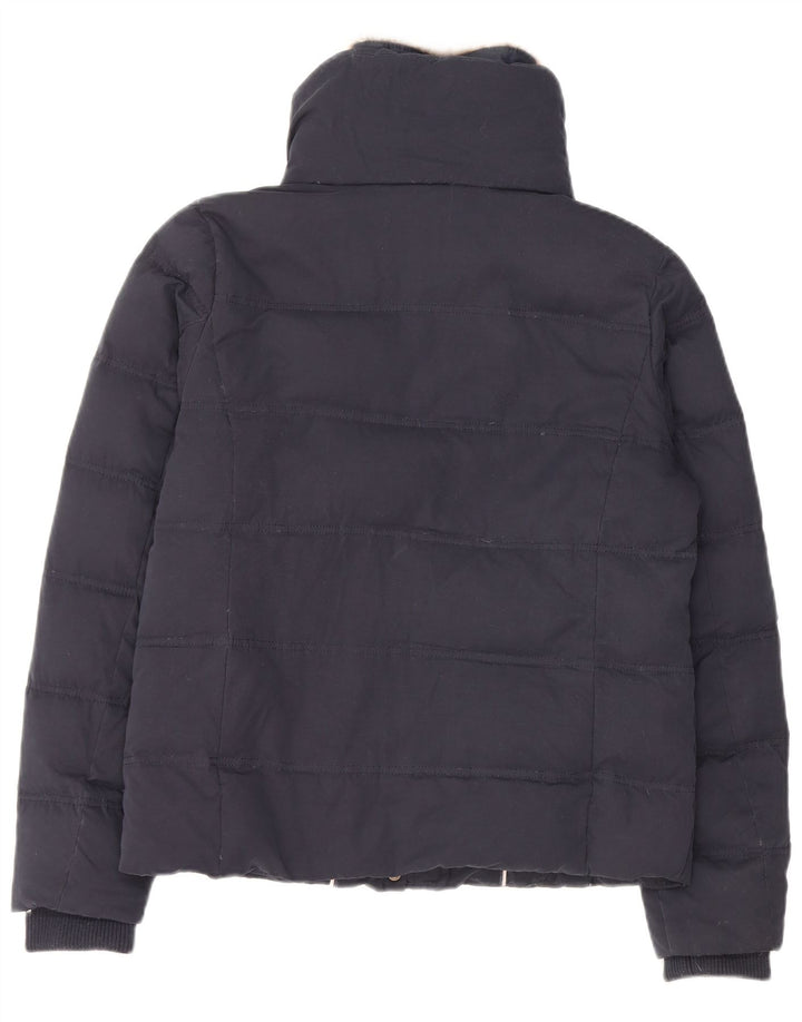 Jaqueta acolchoada feminina FAT FACE UK 12 poliéster azul marinho médio