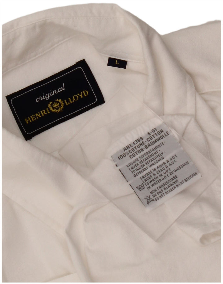 Camisa masculina HENRI LLOYD grande algodão branco