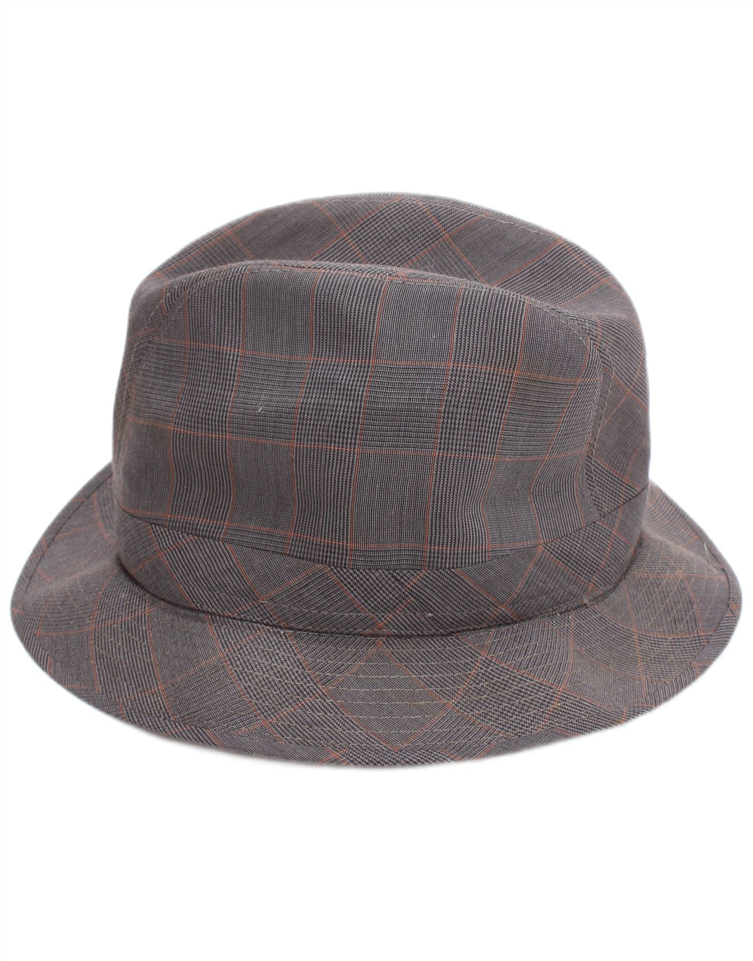 Chapéu Fedora masculino vintage grande xadrez cinza clássico