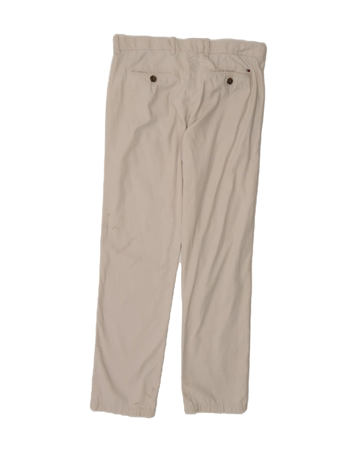 TOMMY HILFIGER Mens Straight Chino Trousers W33 L34  White Cotton Vintage Tommy Hilfiger and Second-Hand Tommy Hilfiger from Messina Hembry 