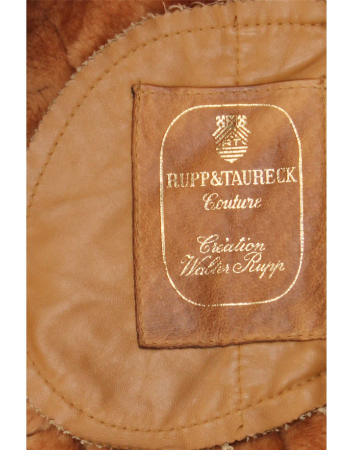 Jaqueta feminina Shearling Rupp & Taureck Couture Reino Unido 14 marrom médio