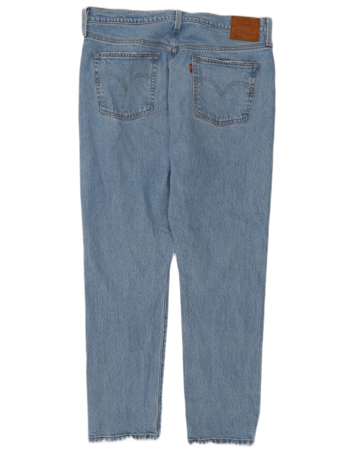 Calça Jeans Levis Feminina 501 Distressed Straight W32 L28 Azul Algodão