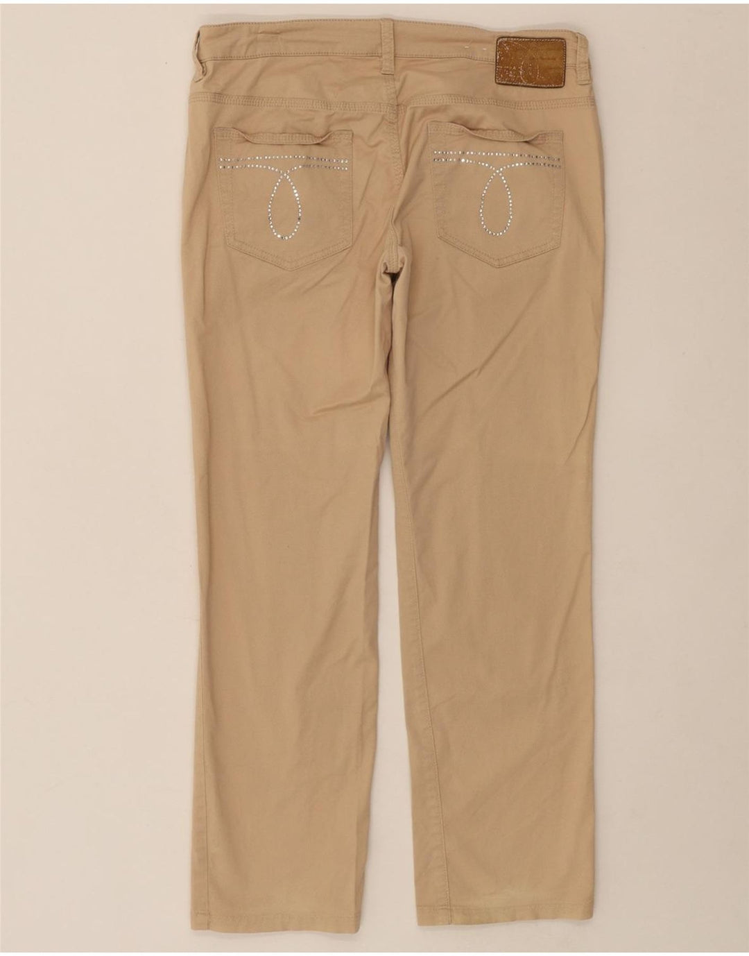 CALVIN KLEIN Womens Straight Casual Trousers W30 L26 Beige Cotton Vintage Calvin Klein and Second-Hand Calvin Klein from Messina Hembry 