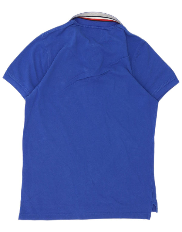 Camisa polo masculina Tommy Hilfiger Slim Fit algodão azul médio