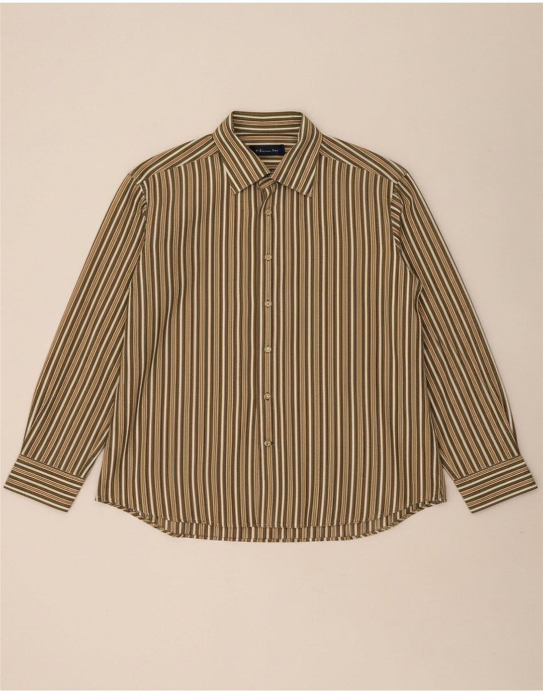 Camisa masculina Grant Fit MASSIMO DUTTI XL algodão listrado verde