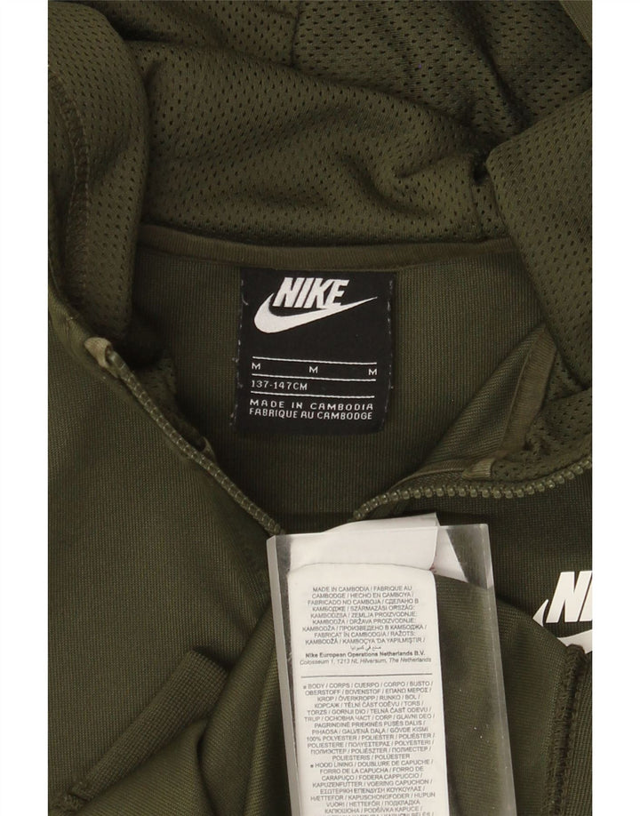 Suéter Nike Boys Zip com capuz 10-11 anos médio cáqui poliéster