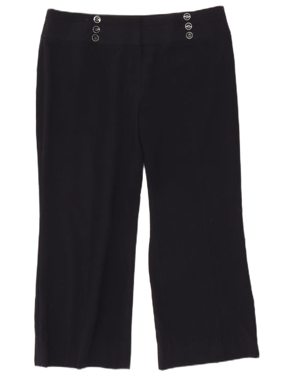 Calças cortadas femininas Marks & Spencer Reino Unido 16 Grande W36 L26 Azul marinho