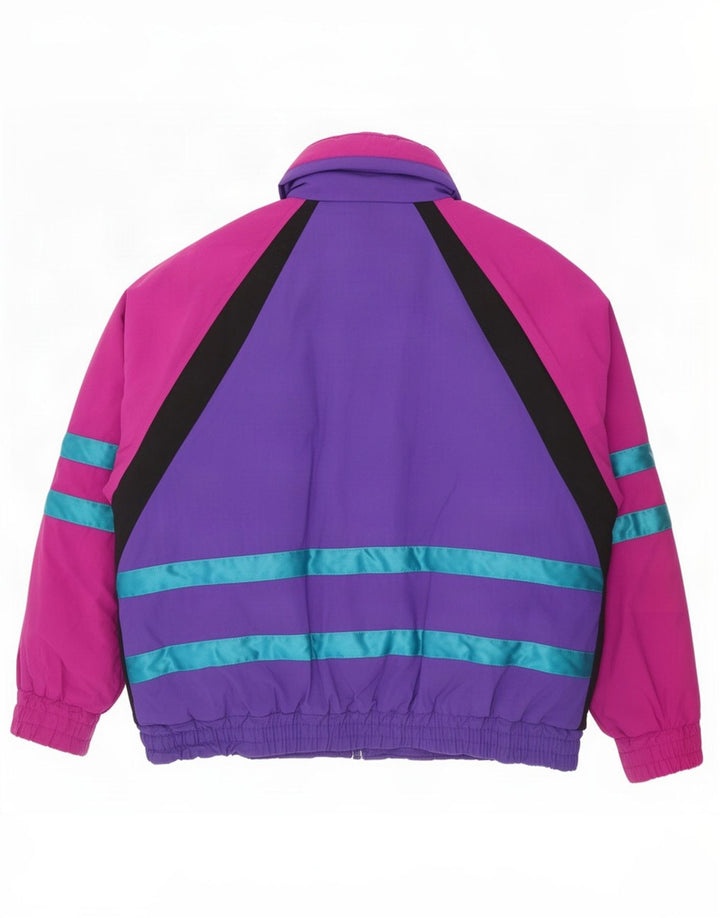 Jaqueta de esqui masculina vintage UK 40 grande colorblock multicolorido nylon