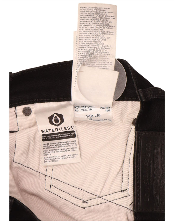 LEVI'S Masculino 510 Skinny Jeans W34 L30 Algodão Preto