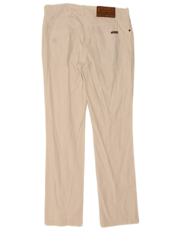 Marlboro Classics Calça masculina reta casual W36 L31 algodão branco