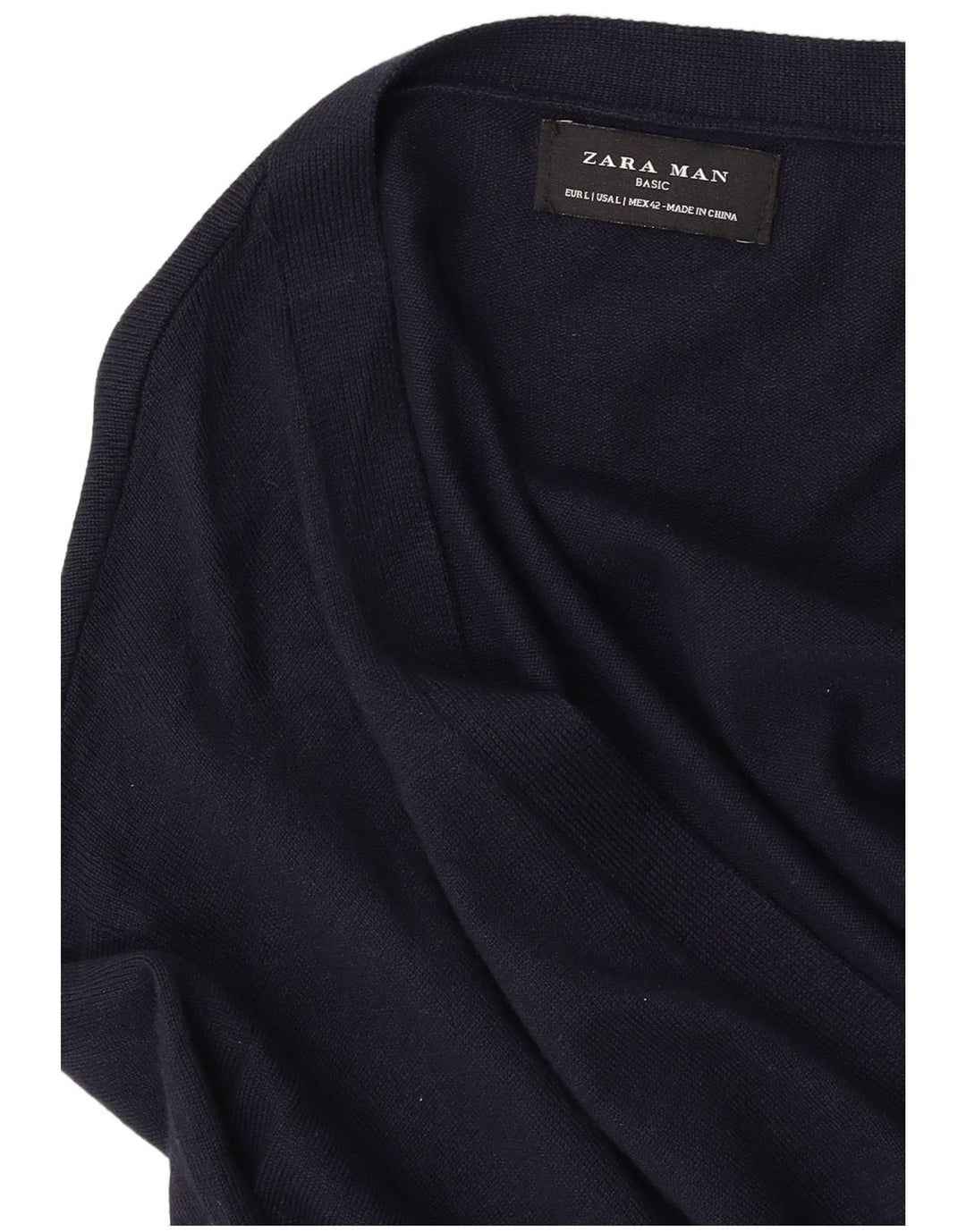 Suéter cardigã masculino Zara grande azul marinho