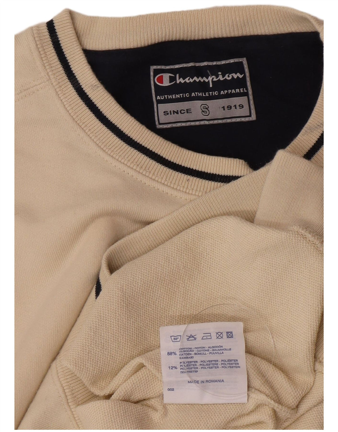 Champion moletom masculino jumper pequeno algodão bege
