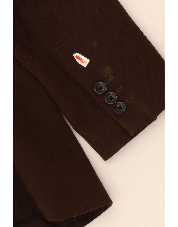 Jaqueta blazer feminina Marks & Spencer com peito duplo Reino Unido 16 grande marrom