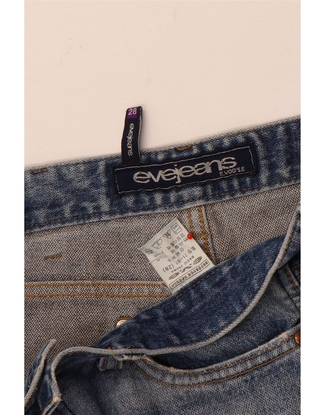 Jeans retos femininos vintage W28 L27 azul
