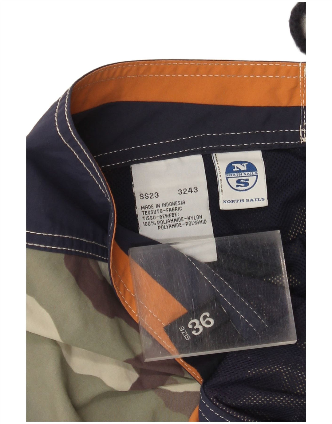 Shorts de natação masculino North Sails grande camuflagem cáqui poliamida