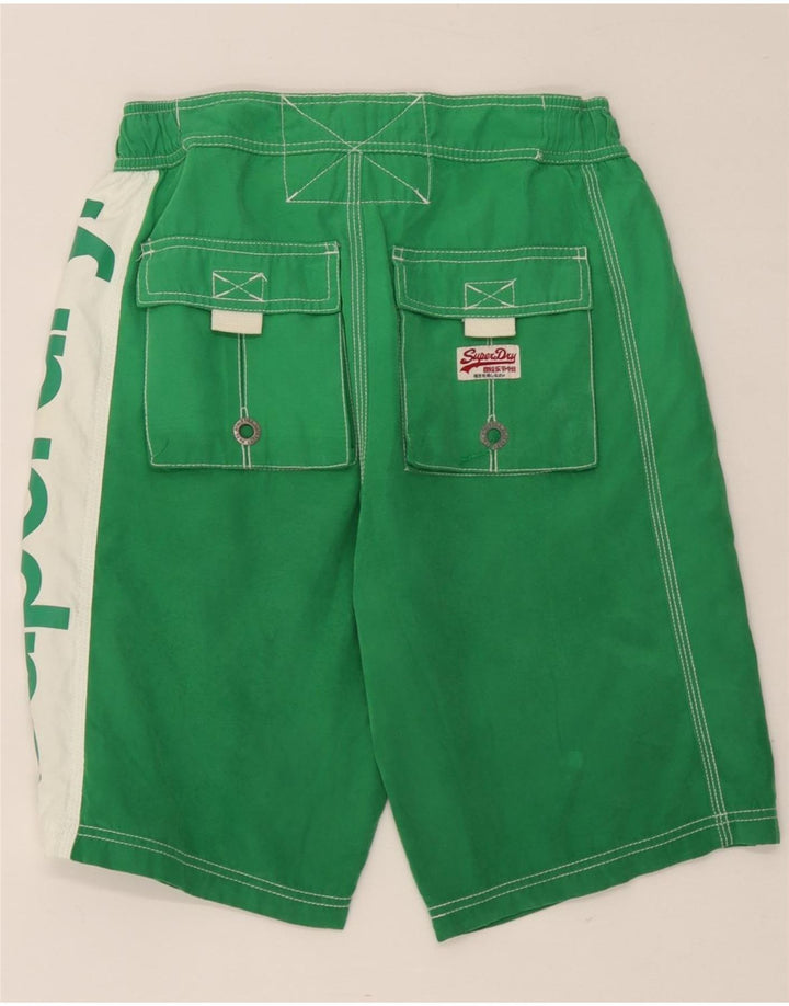 Superdry Shorts de natação masculino gráfico pequeno poliéster colorblock verde