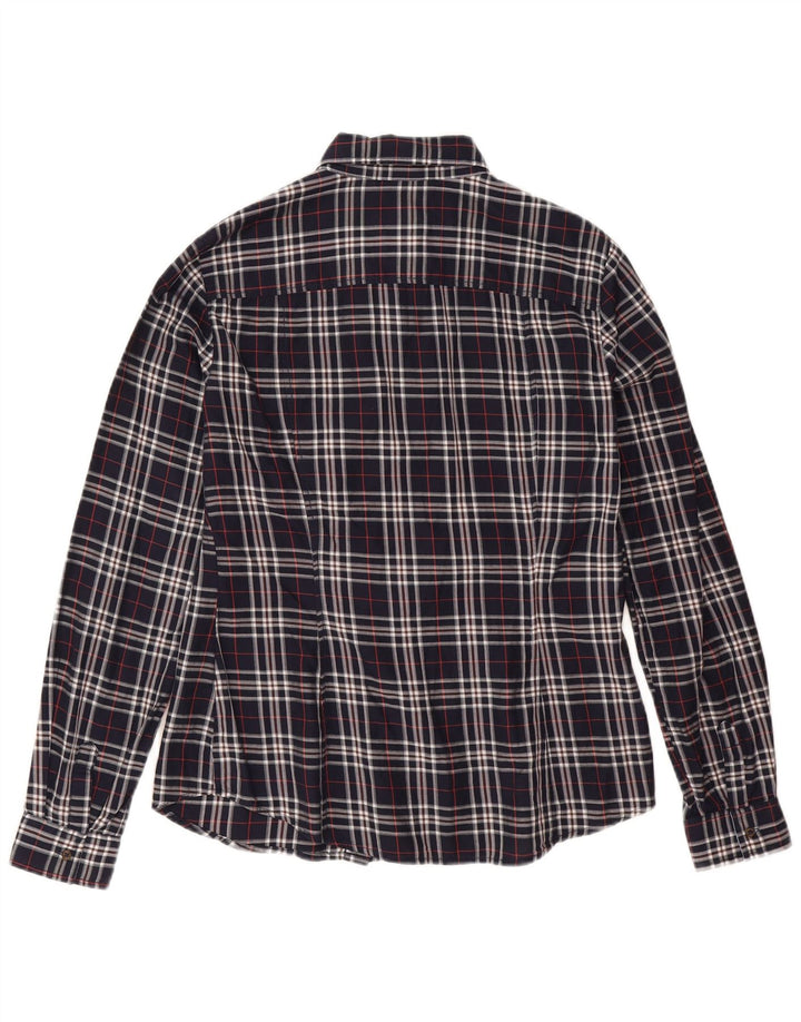 Camisa feminina Massimo Dutti EU 38 pequena xadrez azul marinho