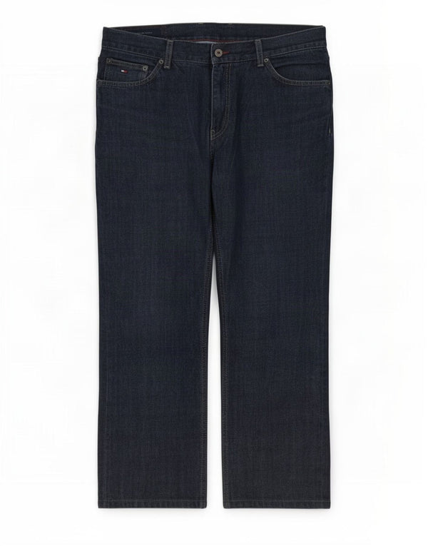 Jeans retos masculinos Tommy Hilfiger W36 L30 algodão azul marinho